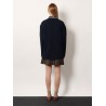 Cotton polo shirt with asymmetric metal zip detail