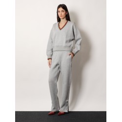 Cotton blend trouser with Web detail