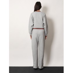 Cotton blend trouser with Web detail