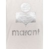 Linen t-shirt with laminated logo on the front