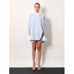 Oversize striped cotton shirt