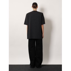Cotton t-shirt with embroidered logo on the front