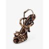 Satin sandals with animal print