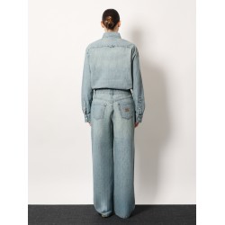 Cotton Jeans with Logo Lettering embroidery