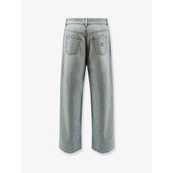Cotton Jeans with Logo Lettering embroidery
