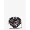 Crystal heart clutch bag