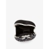 Crystal heart clutch bag