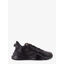 Leather Flow sneakers with FF jacquard fabric inserts