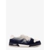 Match leather sneakers with suede inserts