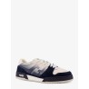 Match leather sneakers with suede inserts