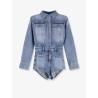 Denim jumpsuit with rhinestones