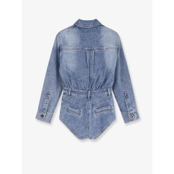 Denim jumpsuit with rhinestones
