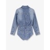 Denim jumpsuit with rhinestones