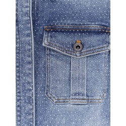 Denim jumpsuit with rhinestones