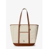 Canvas shopping bag with embroidered logo