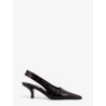 Leather slingback pumps with embossed Croco print