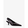 Leather slingback pumps with embossed Croco print