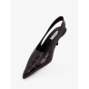 Leather slingback pumps with embossed Croco print