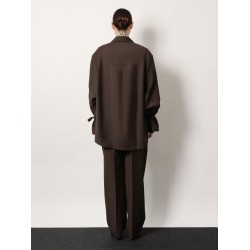 Tie-Cuff wool shirt