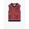 Wool blend sweater with animal print