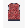 Wool blend sweater with animal print