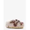 Low faux fur sandals