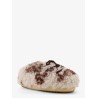 Low faux fur sandals