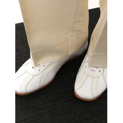 Canvas low-top sneakers with leather profiles