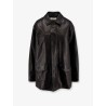 Long padded leather Unisex jacket