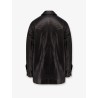 Long padded leather Unisex jacket