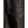 Long padded leather Unisex jacket