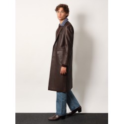 Unisex leather coat