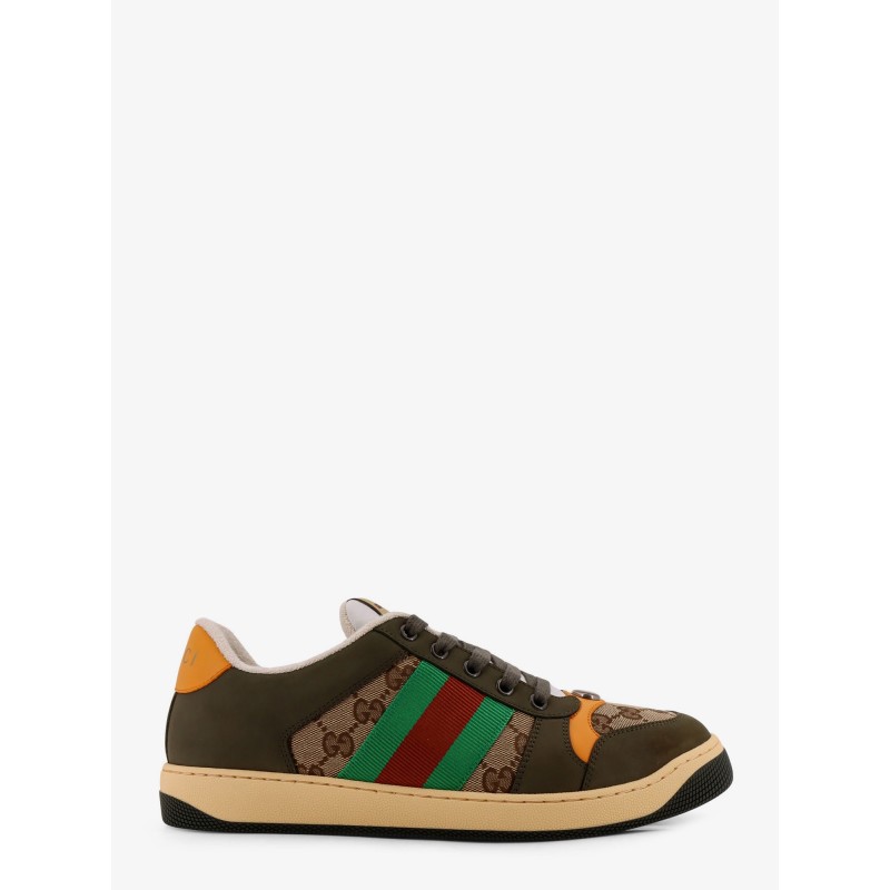 Screener low-top leather and GG Supreme fabric sneakers
