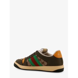 Screener low-top leather and GG Supreme fabric sneakers