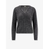 Wool blend sweater with all-over sequins