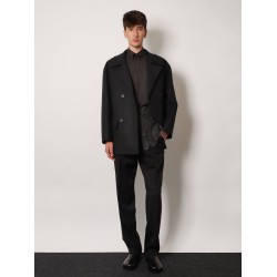Double-breasted wool felt peacoat