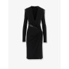 Crepe mini dress with V-neckline