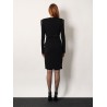 Crepe mini dress with V-neckline