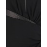 Crepe mini dress with V-neckline