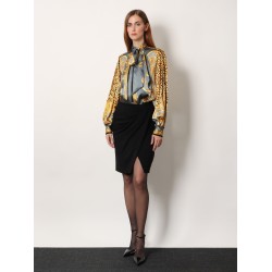Stretch viscose midi skirt