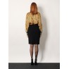 Stretch viscose midi skirt