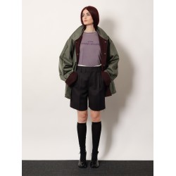 Striped virgin wool shorts