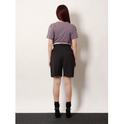 Striped virgin wool shorts