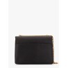 Leather shoulder bag with metal love birds buckle