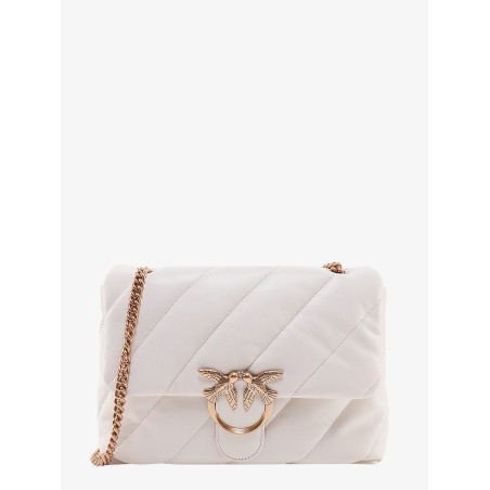 Matelassé leather shoulder bag with iconic love birds buckle