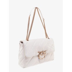 Matelassé leather shoulder bag with iconic love birds buckle
