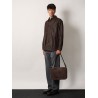 Intrecciato suede shoulder bag