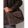 Intrecciato suede shoulder bag