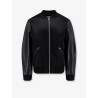 Cotton and nylon jacket with leather sleeves