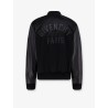 Cotton and nylon jacket with leather sleeves